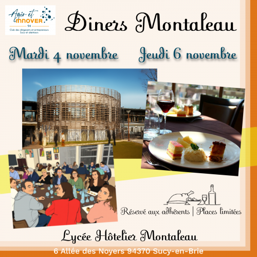 Diners au Lycée Hôtelier Montaleau | Réservé aux membres - Places limitées